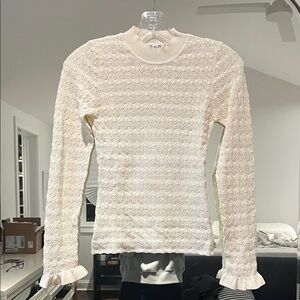 Sea New York Ivory Textured Long Sleeve Top